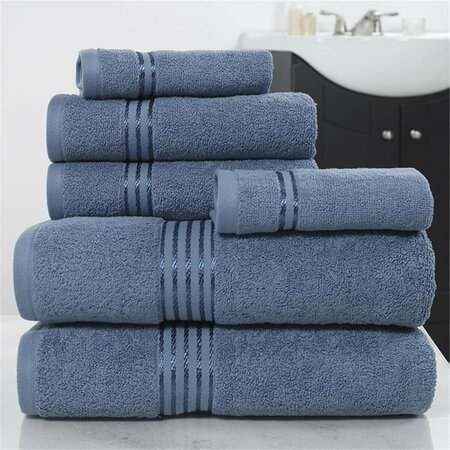 DAPHNES DINNETTE Cotton 100 Percent Hotel Towel Set Light Blue - 6 Piece DA3303480